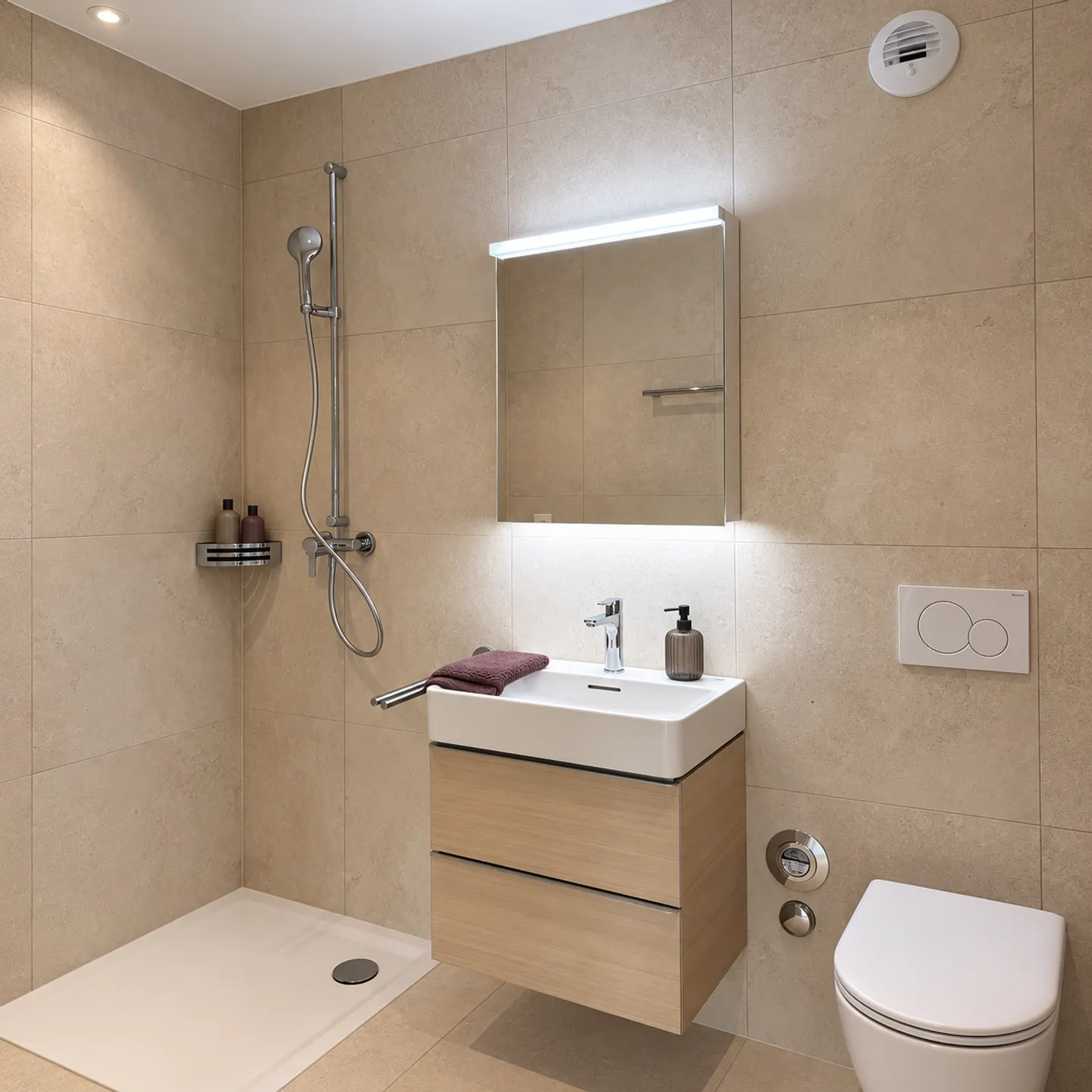 Zu vermieten - Neue 2,5-Zimmer-Wohnung mit großem Balkon in Duillier - Foto 5 von 6