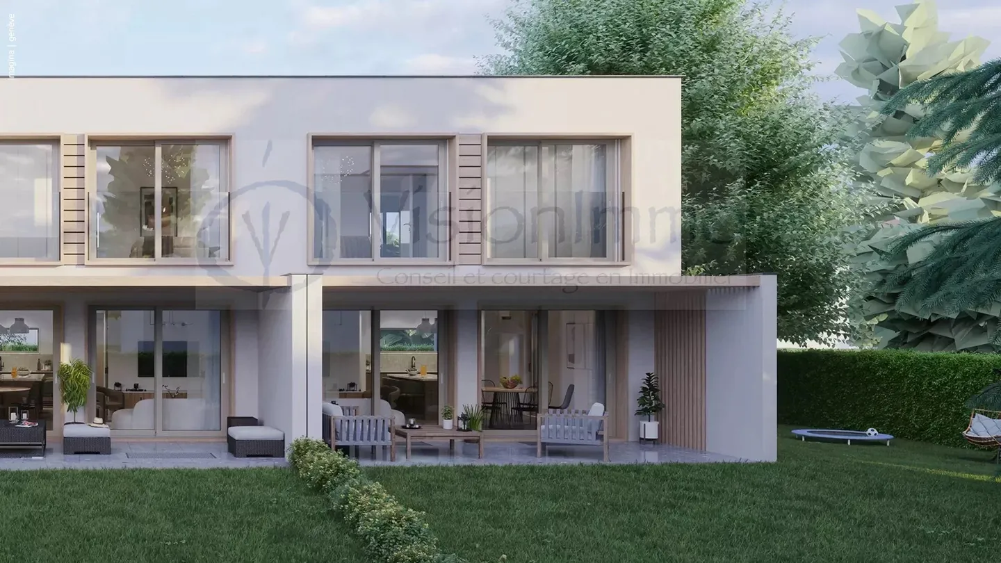 PROGETTO DI 3 VILLE A SCHIERA A THÔNEX - Foto 1 di 6