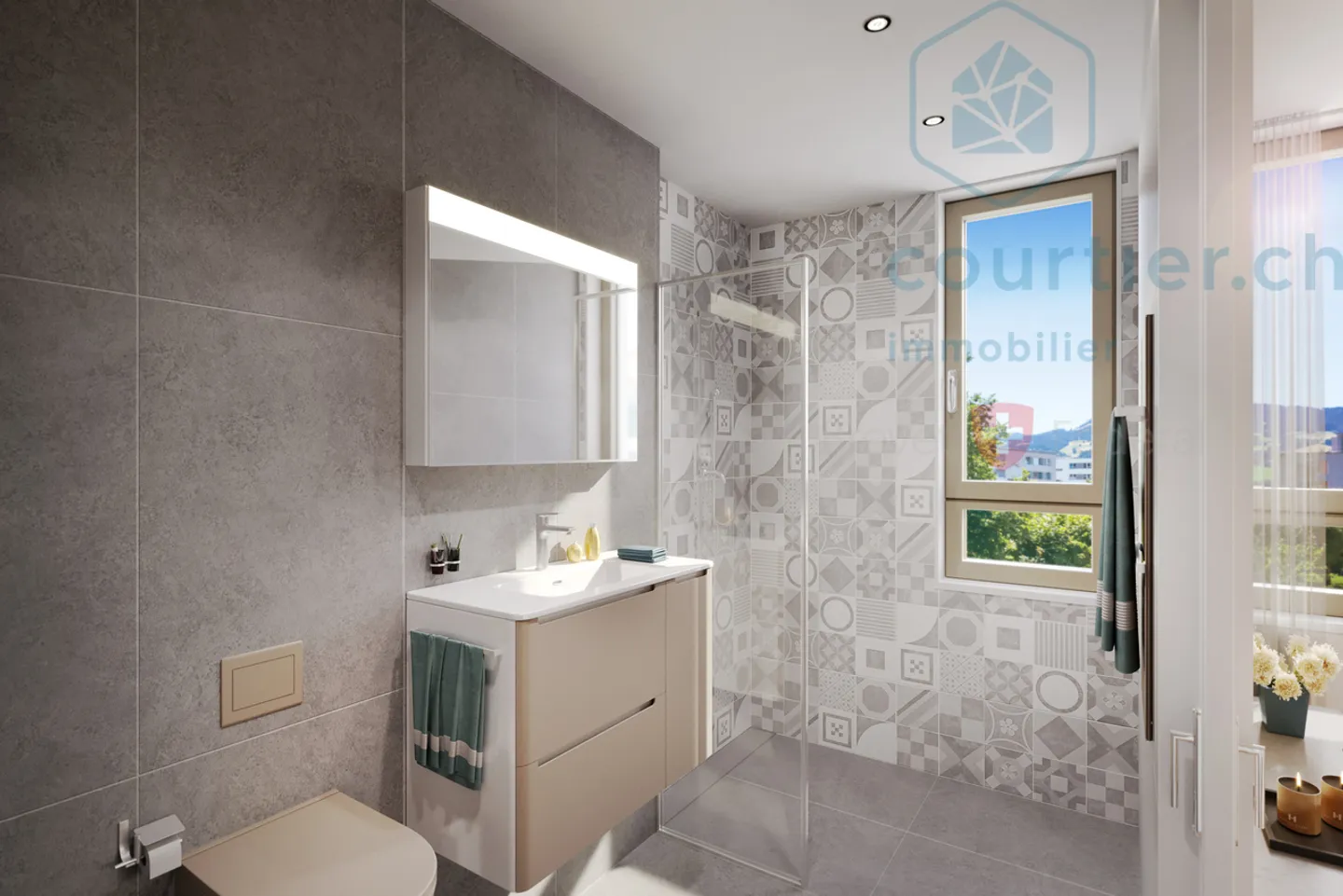 Villa contemporanea con frontone - giardino a sud-ovest - cantiere in corso - Foto 9 di 13