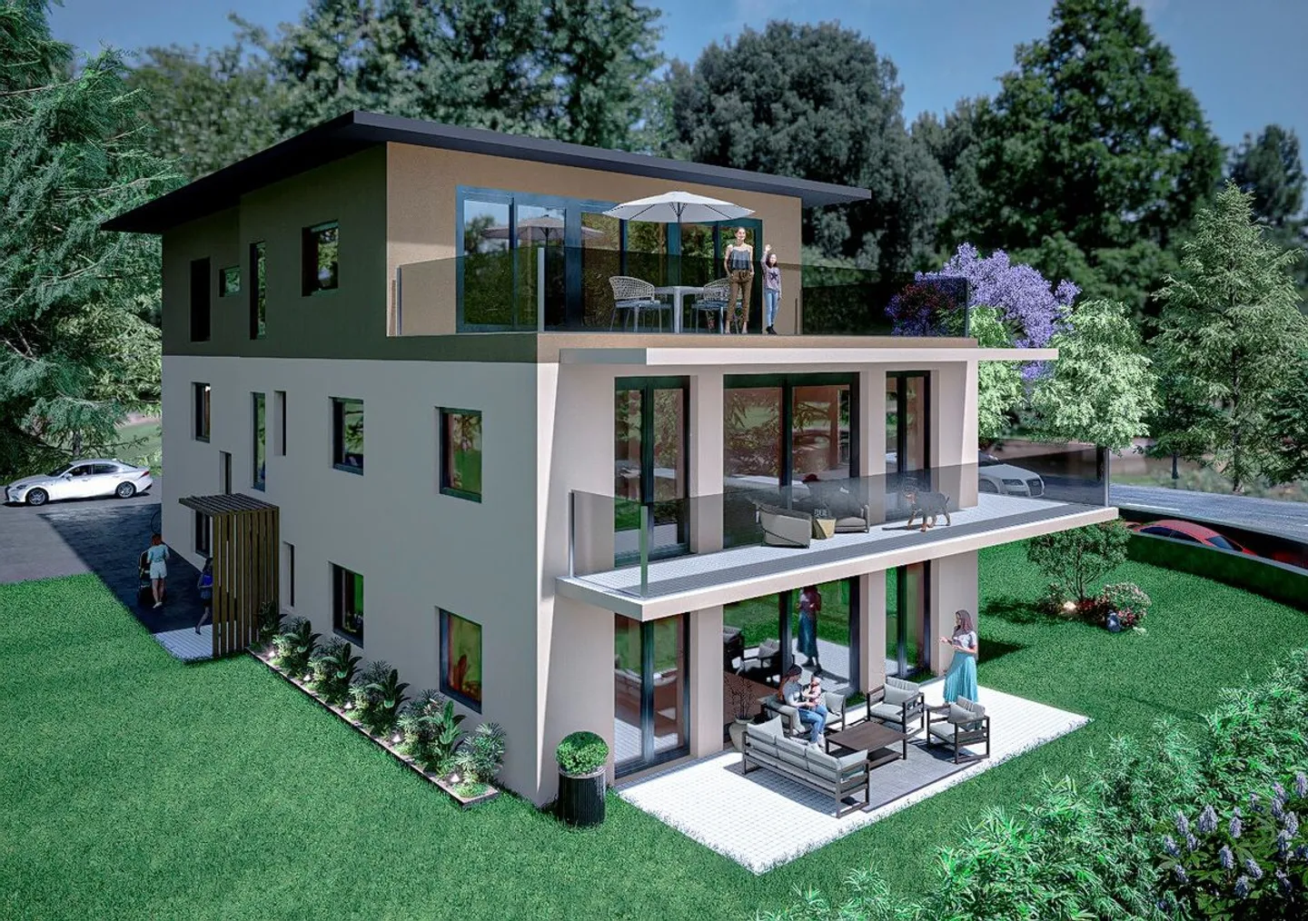 Superbe attique de 4.5 pièces à vendre sur plans avec terrasse de 45 m2 - Photo 1 sur 4