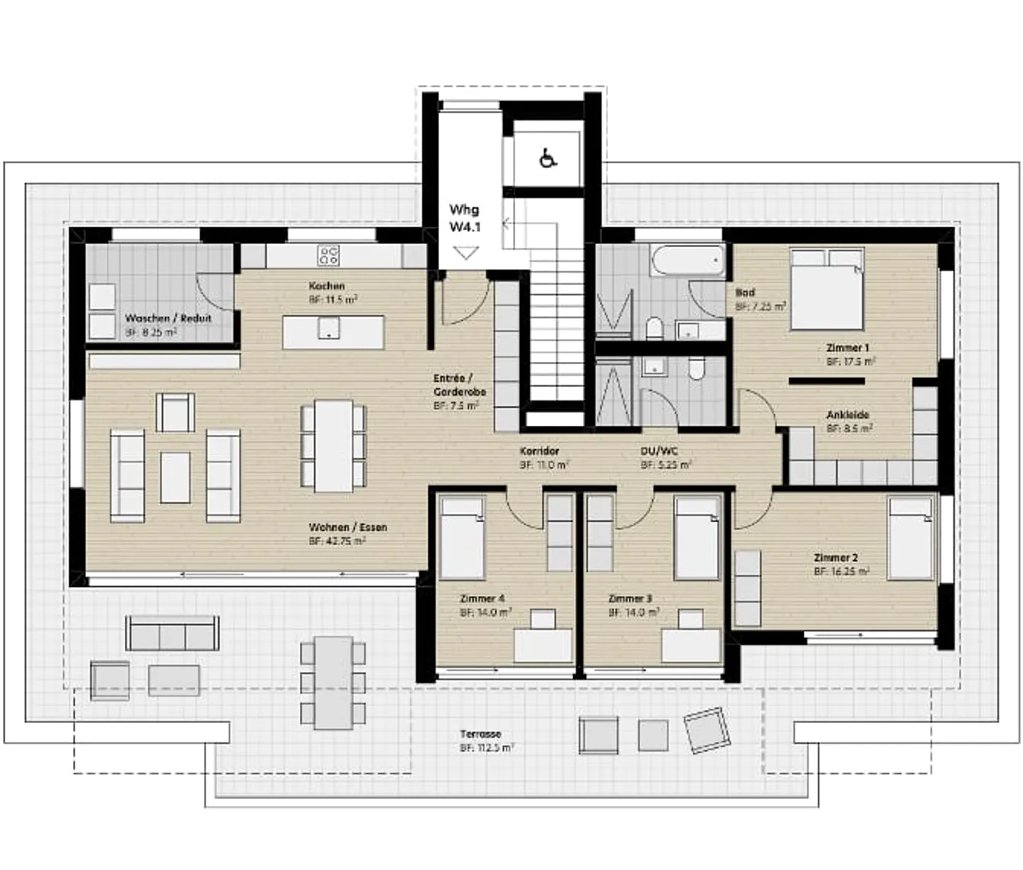 5.5-room penthouse with 112 m² south terrace in Ennetbürgen for rent - Photo 11 of 13
