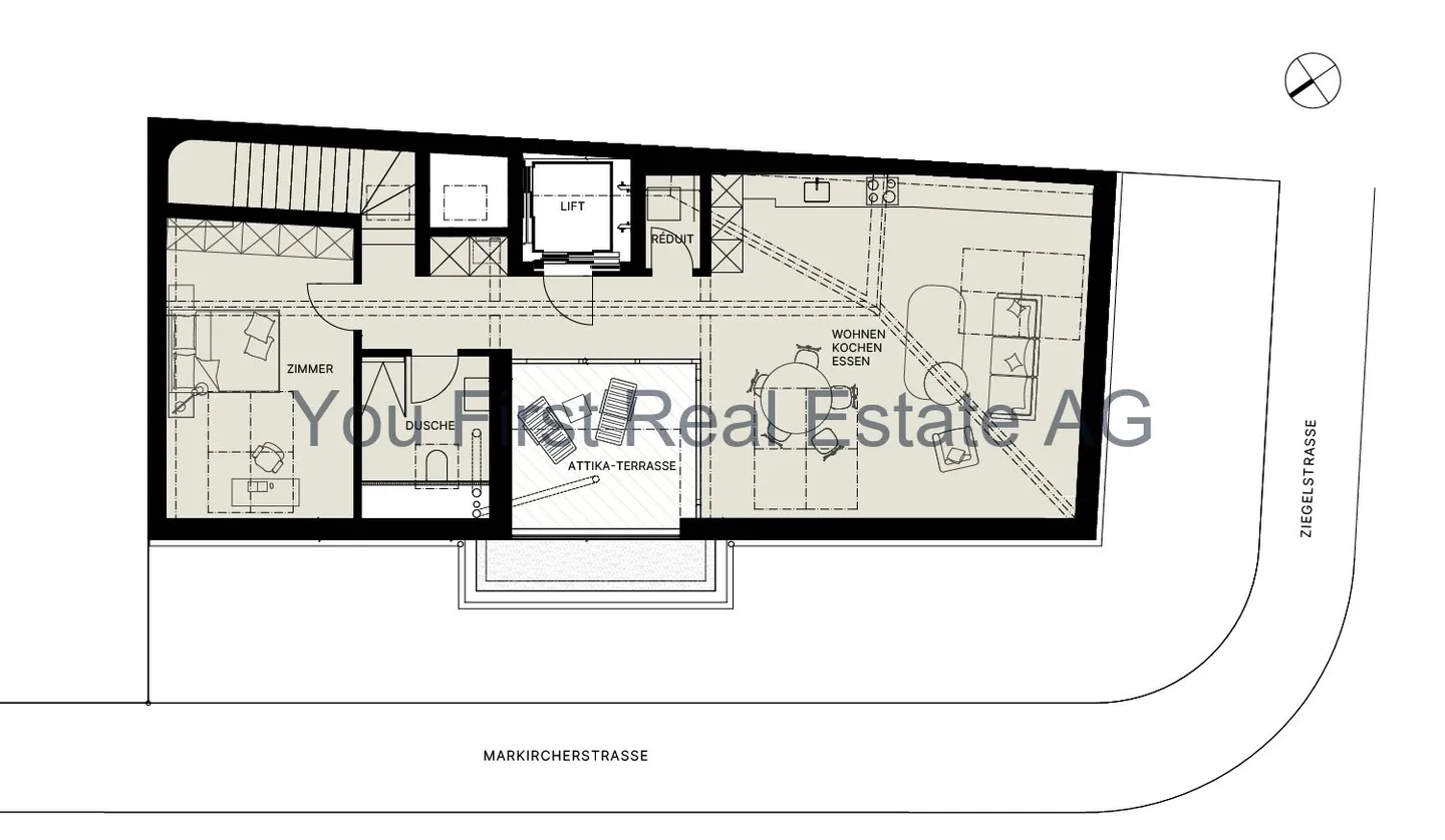 Apartment W06 – Exclusive 2.5-room attic apartment with terrace - Photo 5 of 5