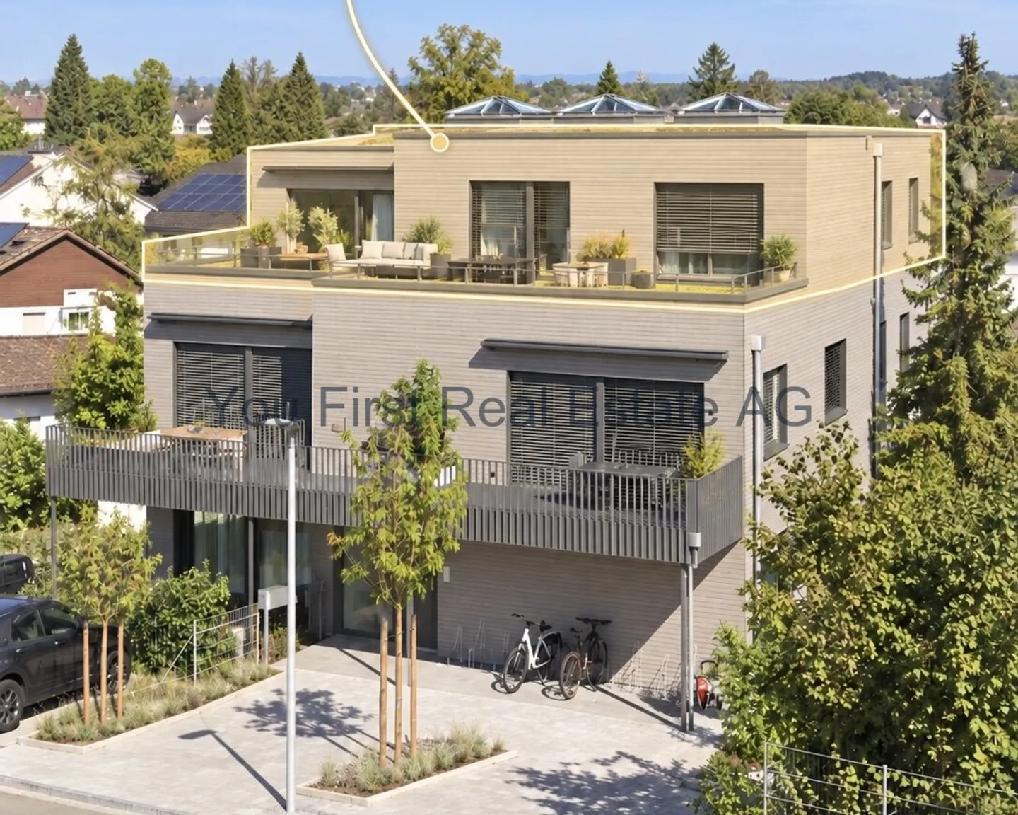 Newly built 3.5-room penthouse apartment with spacious wrap-around terrace - Photo 7 of 11