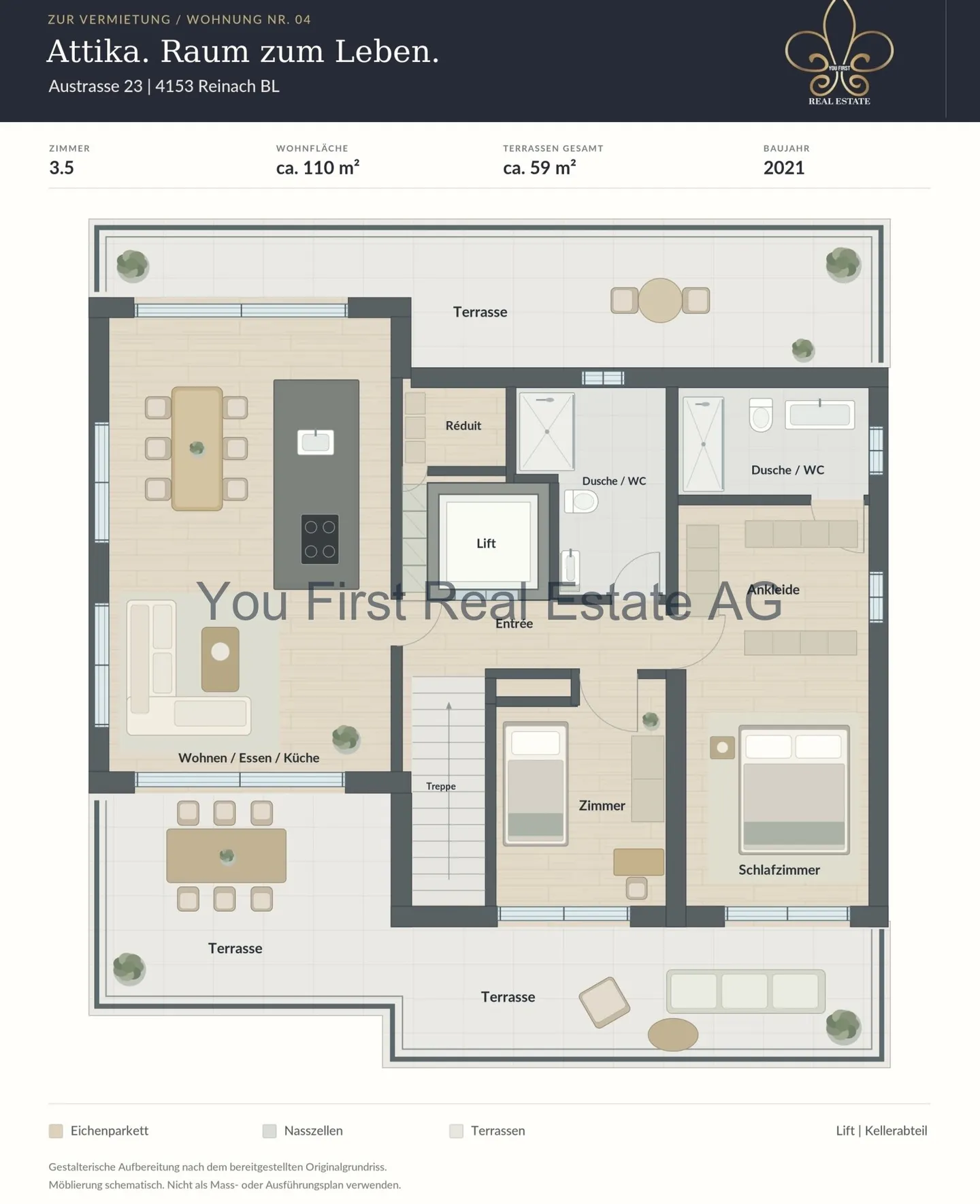 Newly built 3.5-room penthouse apartment with spacious wrap-around terrace - Photo 9 of 11