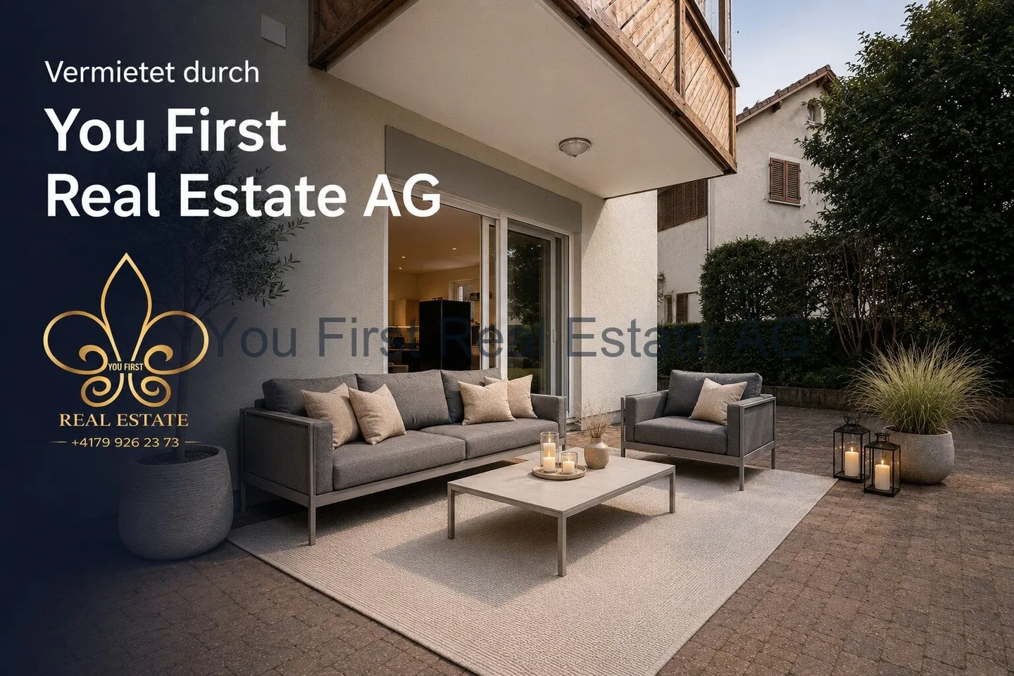 Appartement moderne de 4,5 pièces au rez-de-chaussée avec patio et équipements de haute qualité - Photo 1 sur 9