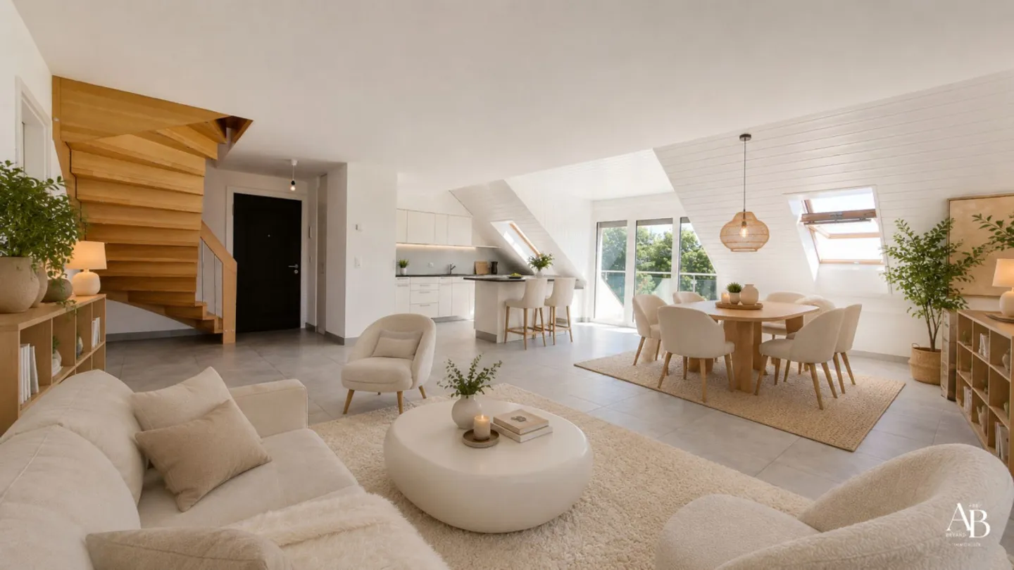 En exclusivité, Duplex vue lac et Mont-Blanc, centre Village à Arzier - Foto 1 von 13