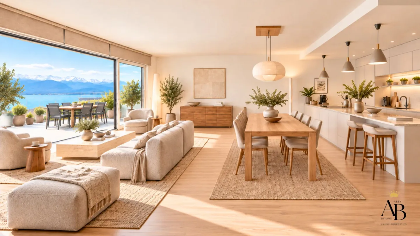 Blaue Horizon, zeitgenössische Wohnung mit 5,5 Zimmern, Blick auf den See und den Mont Blanc - Foto 3 von 9