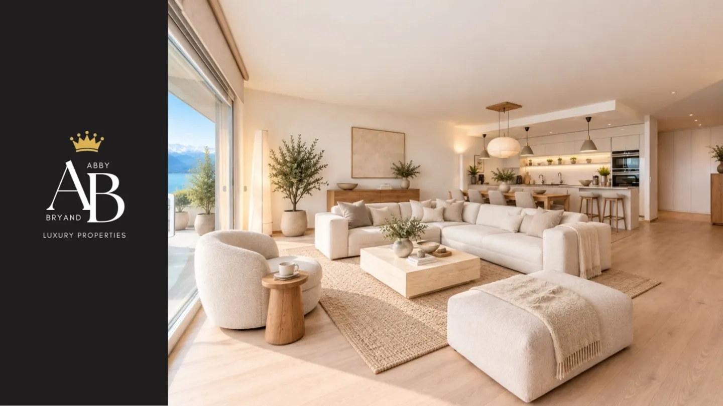 Blaue Horizon, zeitgenössische Wohnung mit 5,5 Zimmern, Blick auf den See und den Mont Blanc - Foto 7 von 9
