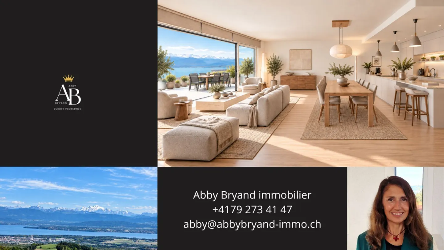 Blaue Horizon, zeitgenössische Wohnung mit 5,5 Zimmern, Blick auf den See und den Mont Blanc - Foto 1 von 9