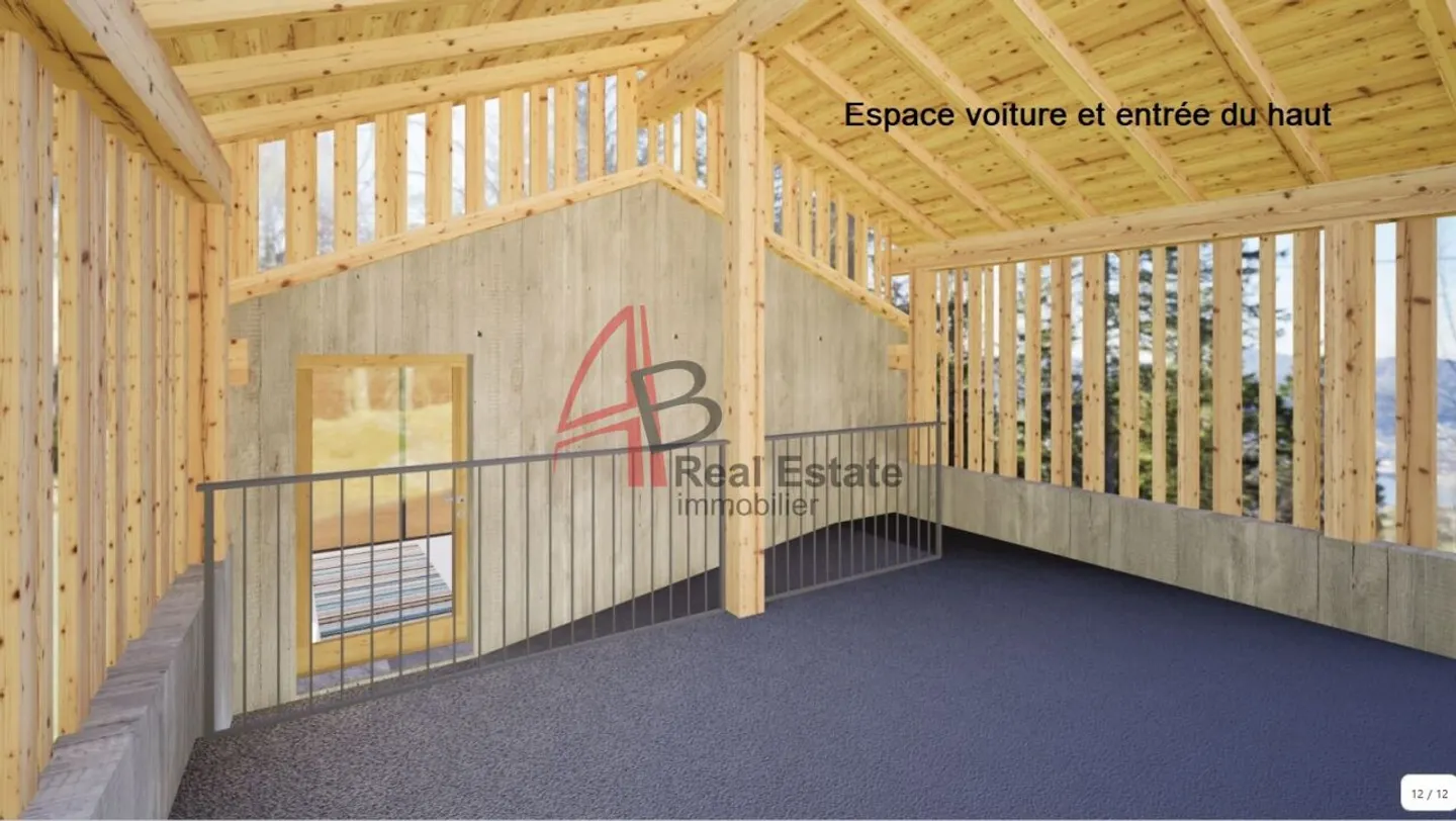 Villa contemporaine de 5,5 pièces - 4 chambres, cave extérieure, forêt privée et vue panoramique - Chemin-Dessus (Val de Bagnes) - Foto 10 di 13