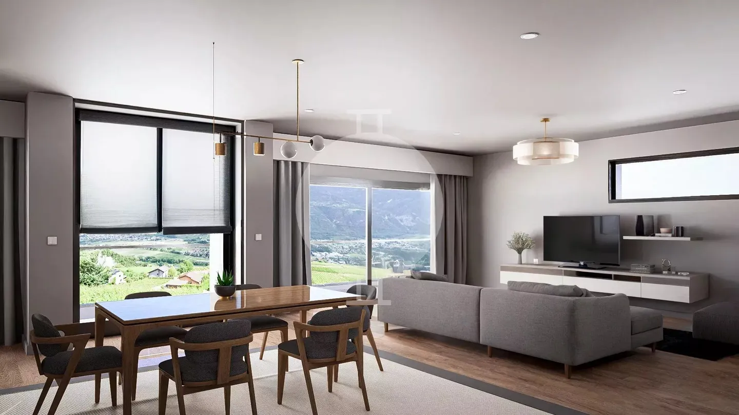 In vendita – Ampio appartamento di 179 m² con vista panoramica – Valençon, comune di Lens (VS) - Foto 3 di 4