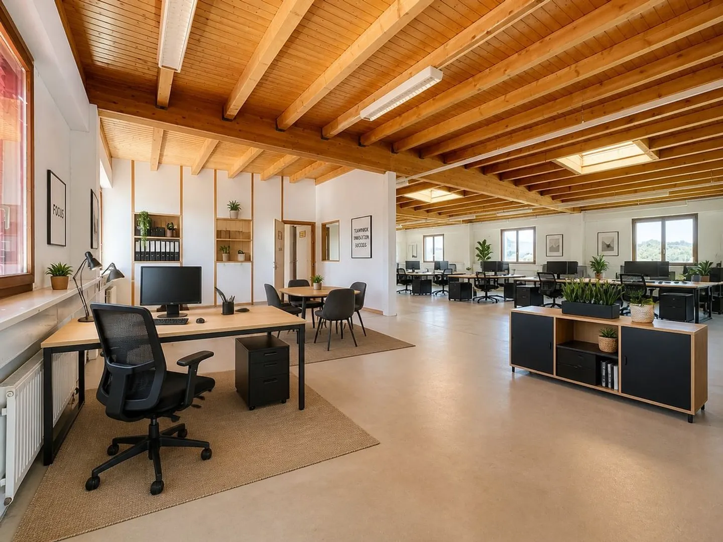 Commercial space of 207 m² in one unit, 2nd floor without a single step, 3 outdoor parking spaces included, available immediately - Photo 3 of 13