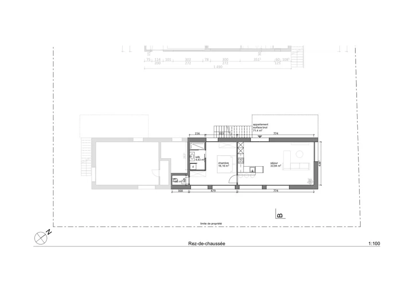 70m2 Raum, der in eine Wohnung umgewandelt werden kann - Foto 1 von 3