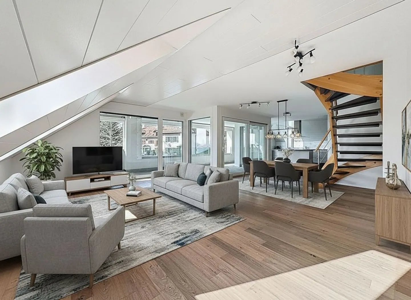 Duplex 4.5 rooms on the top floor with spectacular view of Lake Geneva, the Alps, and the vineyards - Photo 1 of 11