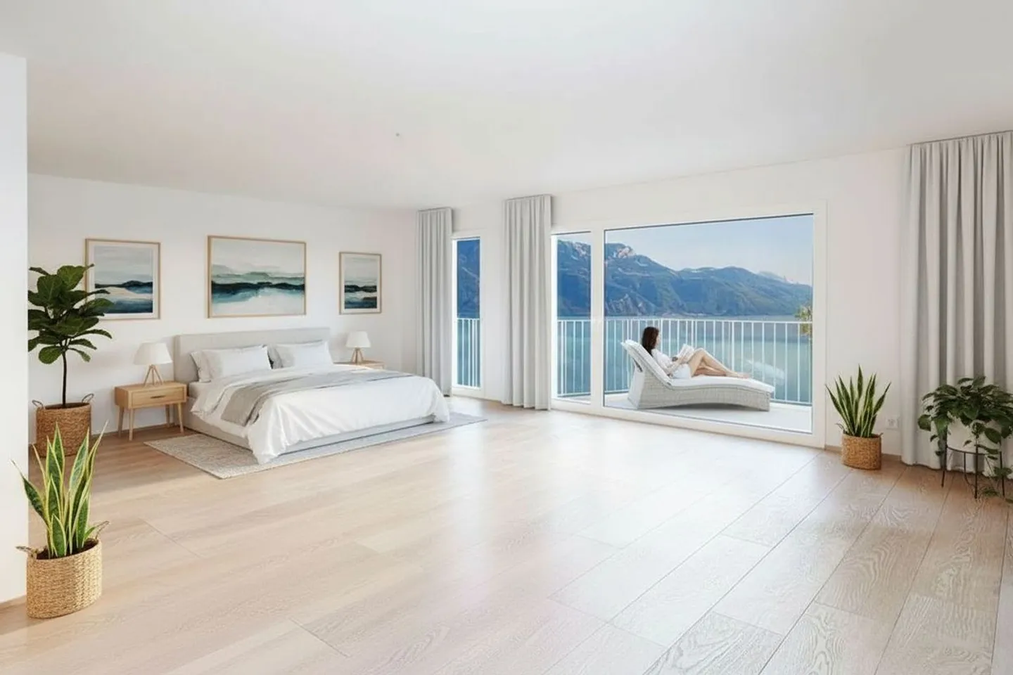 New duplex penthouse 6.5 rooms, large spaces and breathtaking view of Lake Geneva - Photo 3 of 7