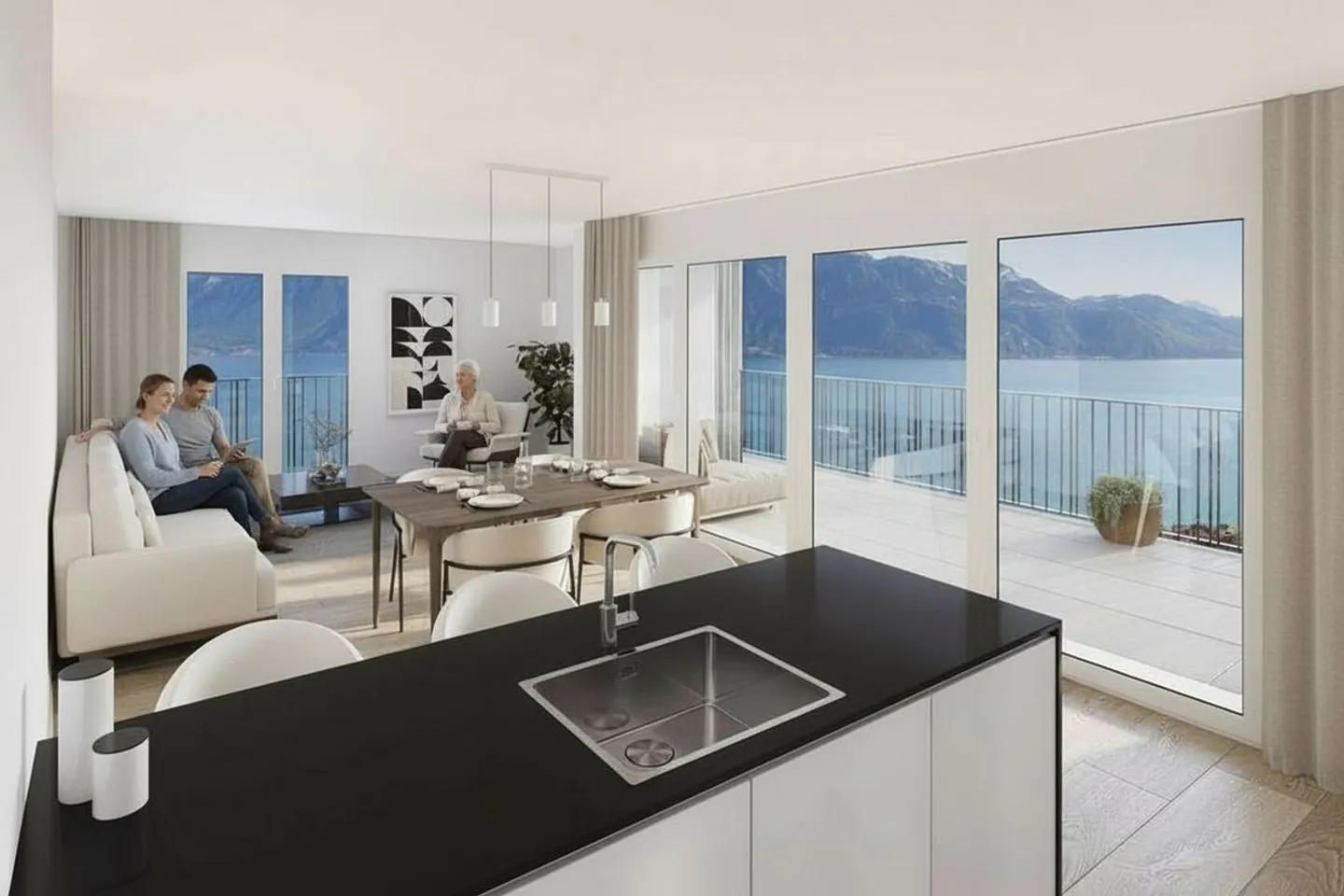 Appartement moderne avec vue lac - Photo 3 sur 8