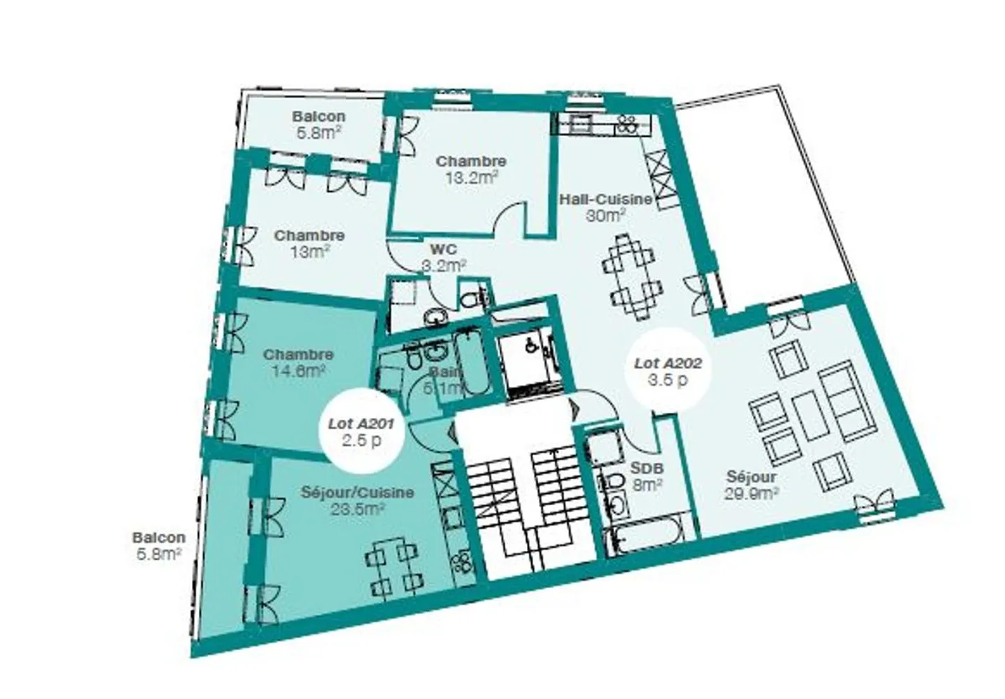 Appartement moderne avec vue lac - Photo 6 sur 8