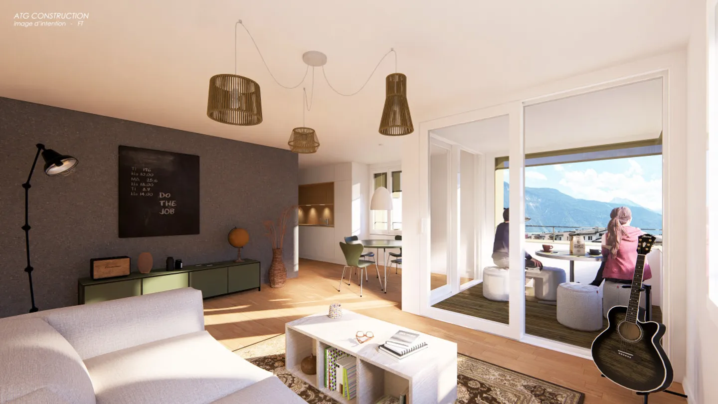 2.5 STANZE CON LOGGIA PANORAMICA - INSULA NEL CUORE DI FULLY! - Foto 6 di 6