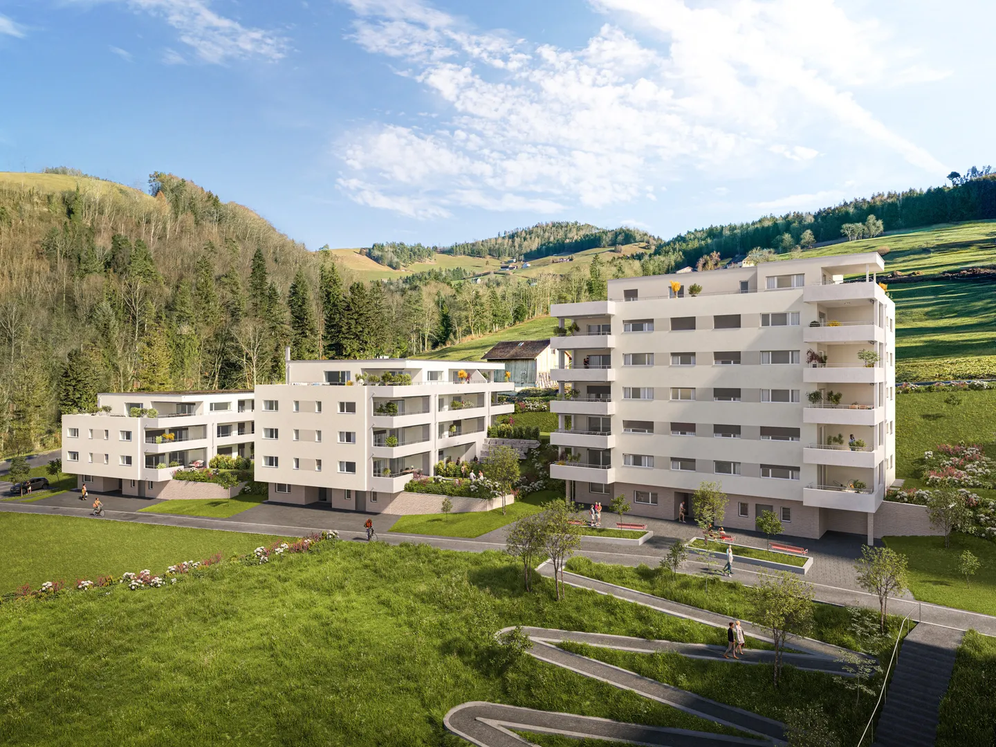 Lebensqualität auf einen Blick: Neubauwohnung mit Weitsicht ins Grüne - Photo 3 sur 9
