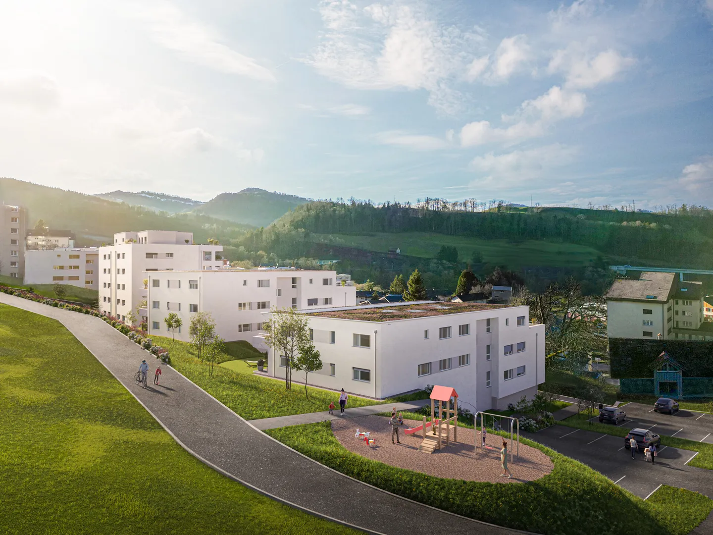 Lebensqualität auf einen Blick: Neubauwohnung mit Weitsicht ins Grüne - Photo 8 sur 9