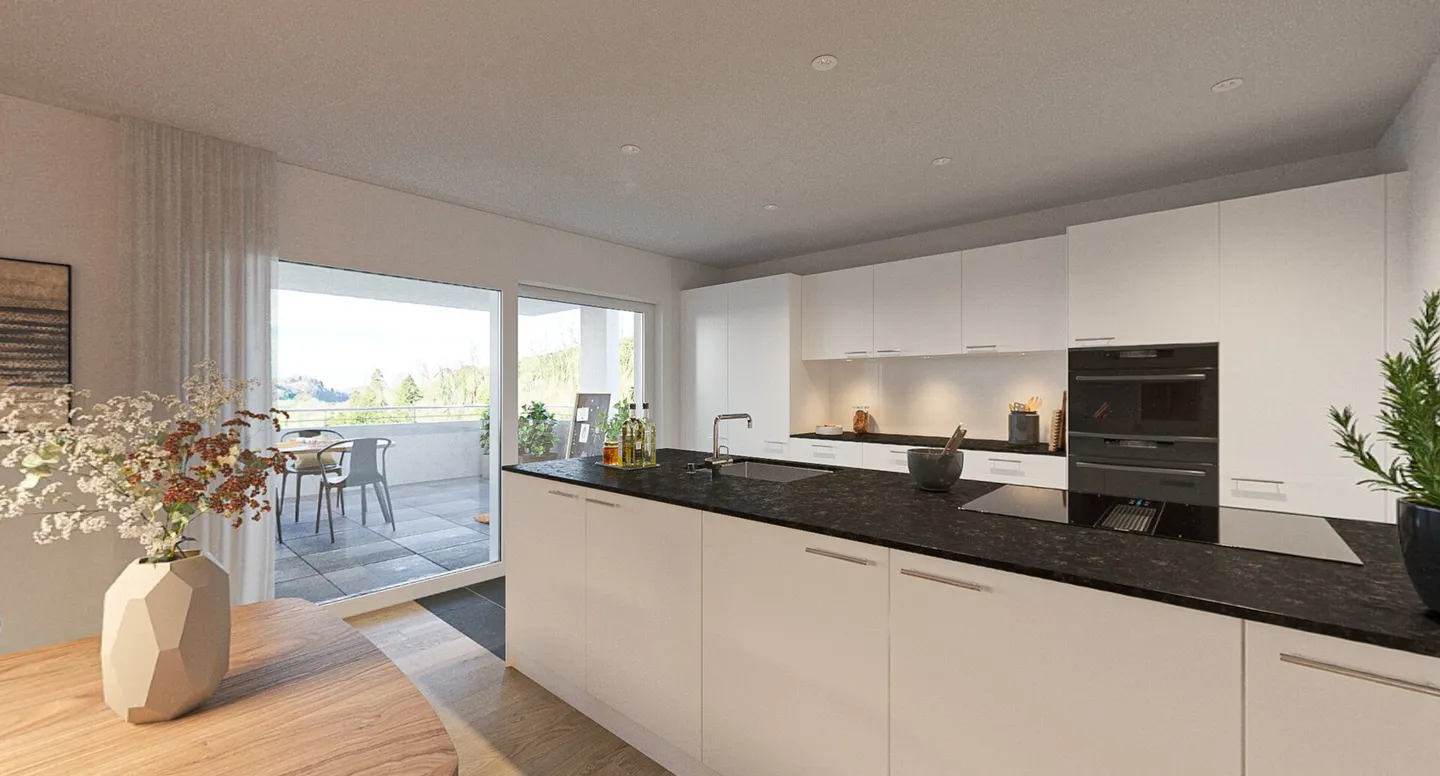 Lebensqualität auf einen Blick: Neubauwohnung mit Weitsicht ins Grüne - Photo 5 sur 9