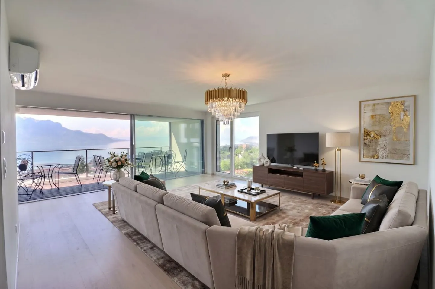 SUPERBE APPARTEMENT DE 4.5 PIECES A CHERNEX - MONTREUX AVEC TRES BELLE VUE PANORAMIQUE - Photo 6 sur 13