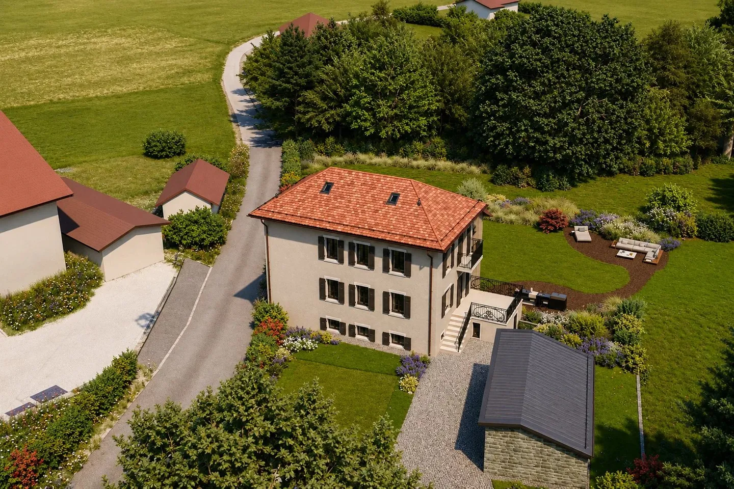 Charakteristische Penthouse mit privatem Garten und CASATAX-Berechtigung in Cartigny - Foto 4 von 5
