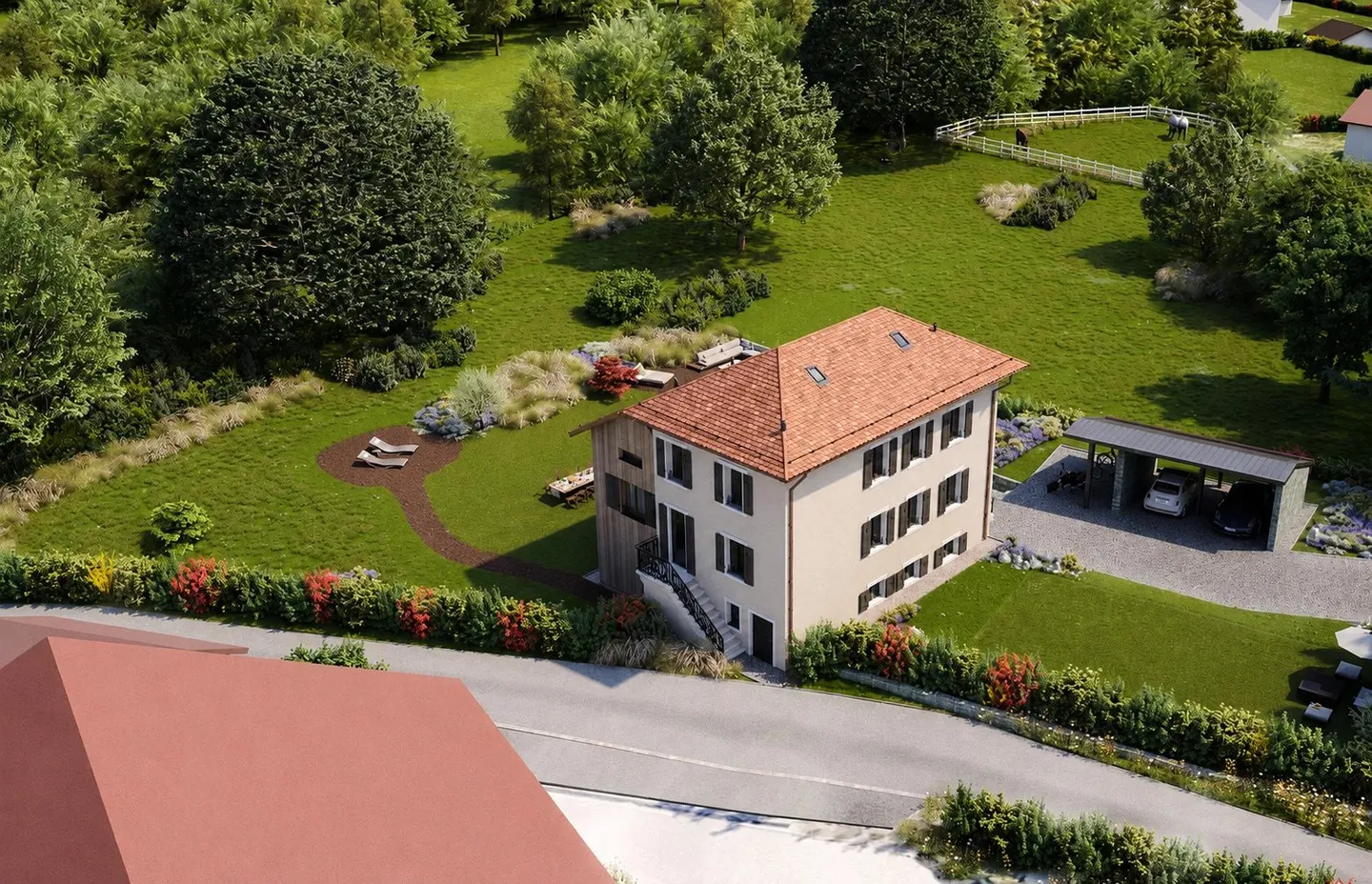 Charakteristische Penthouse mit privatem Garten und CASATAX-Berechtigung in Cartigny - Foto 1 von 5