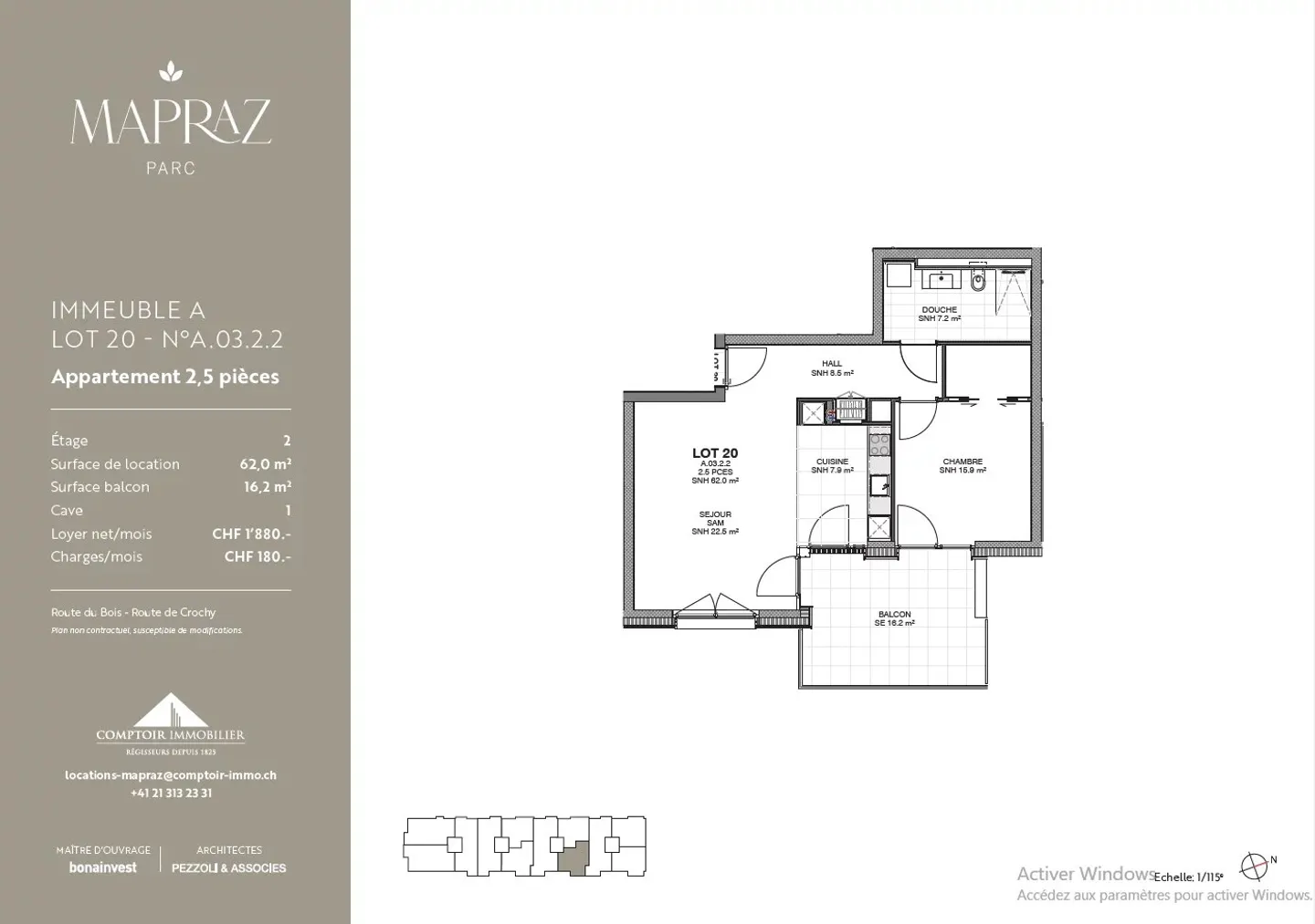 Appartement moderne 2.5 pièces - Photo 9 sur 9