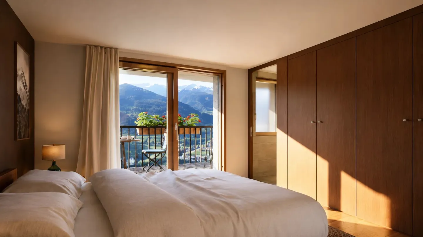 4,5 pièces en duplex sous les toits avec vue dégagée - Foto 4 von 8