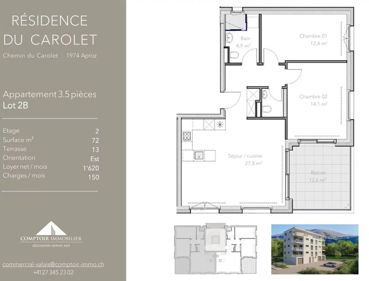 Appartement moderne 3.5 pièces - Photo 6 sur 7
