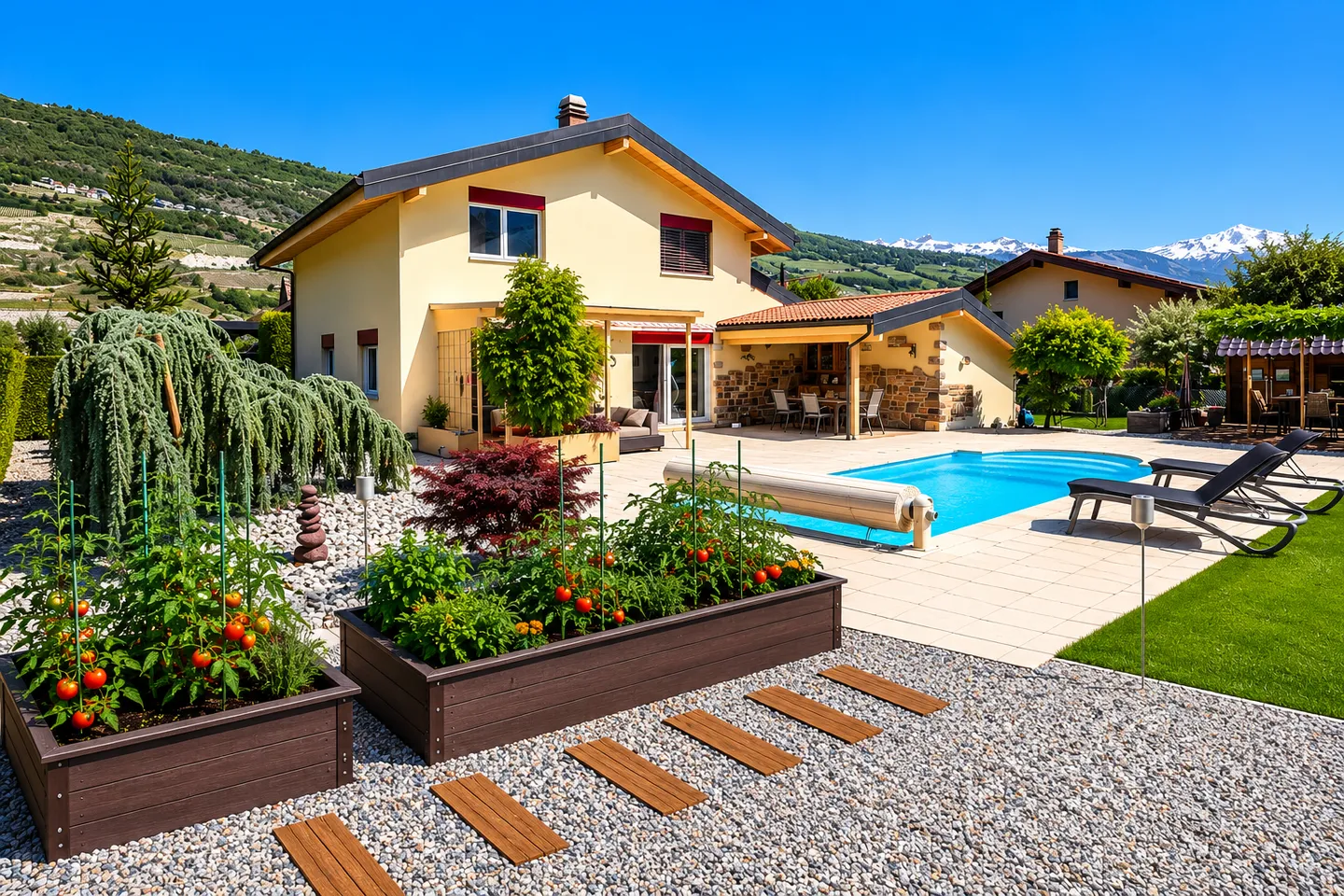 Elegante Familienvilla mit Pool in Granges VS - Foto 2 von 13