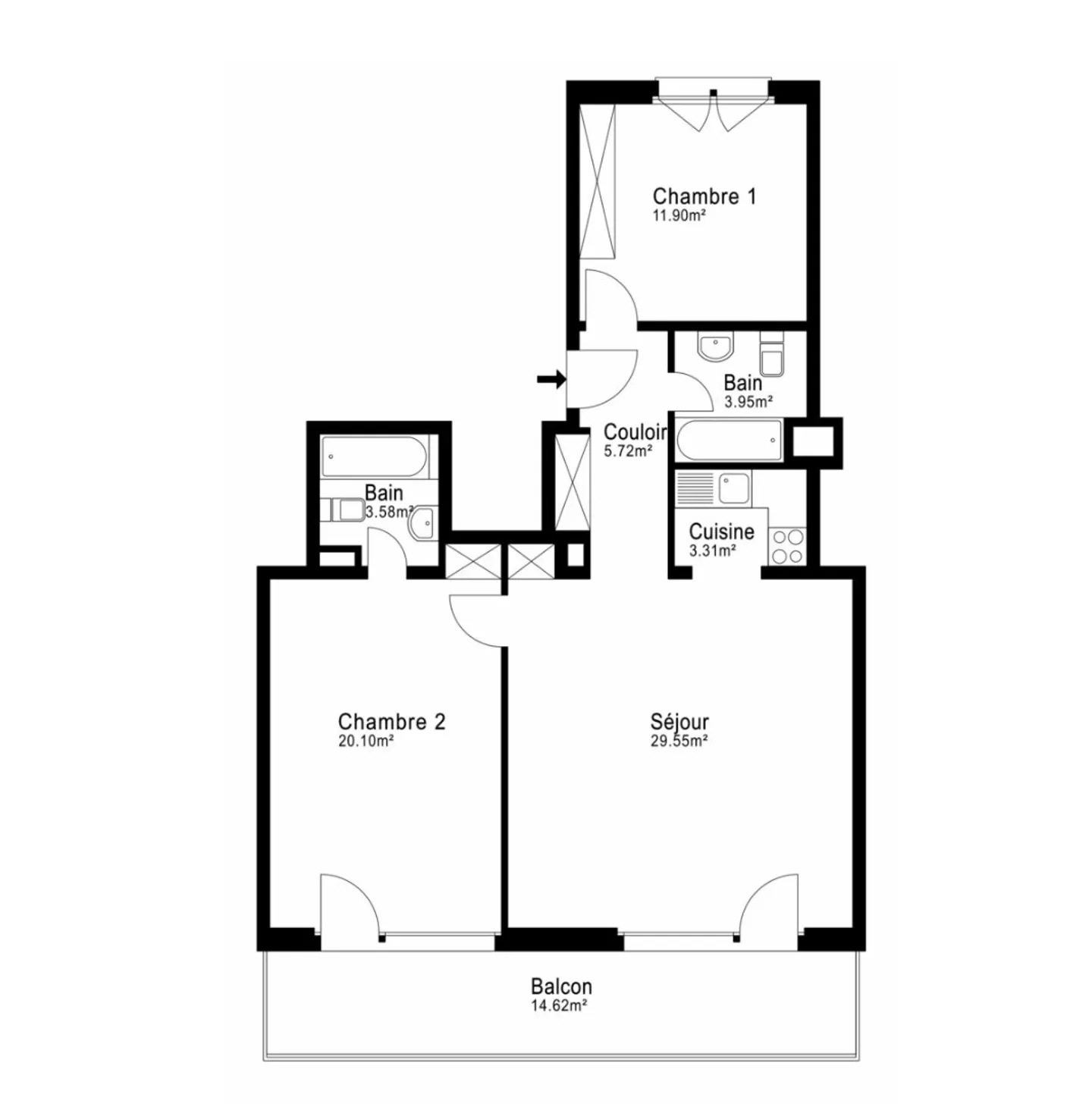 Rare 3.5 room Ski-in / Ski-out with panoramic alpine view ? Crans-Montana - Photo 10 of 10