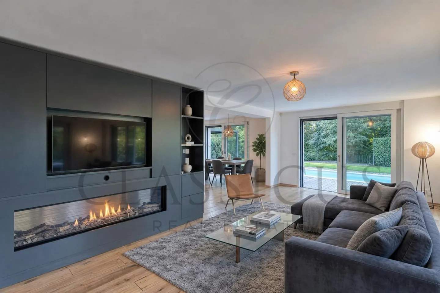 Zeitgenössisches Haus mit Schwimmbad und Dachterrassen-Whirlpool mit Blick auf den See - Foto 3 von 12
