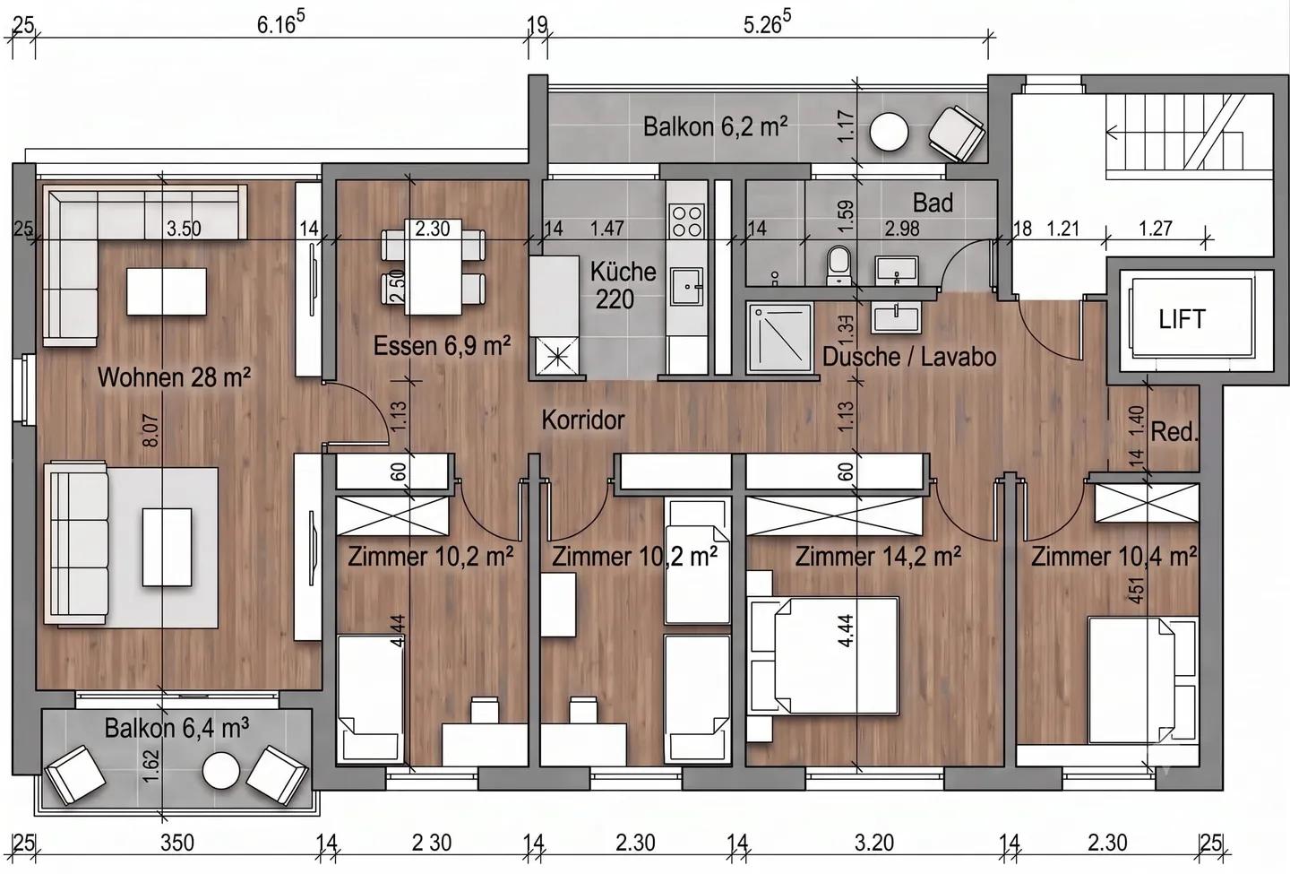 Appartement 5.5 pièces avec 2 balcons, situé au centre de Bern-Bümpliz - Photo 10 sur 11