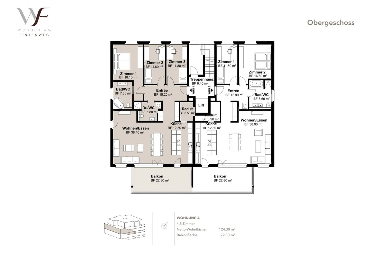 Stilvolle Wohnung mit grossem Balkon - Foto 7 von 9