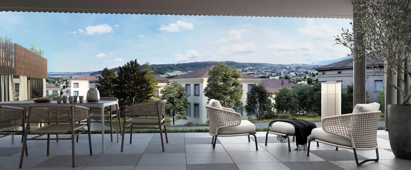 5.5 Zimmer Neubauwohnung im Erdgeschoss mit 44 m² Terrasse - Foto 6 von 8