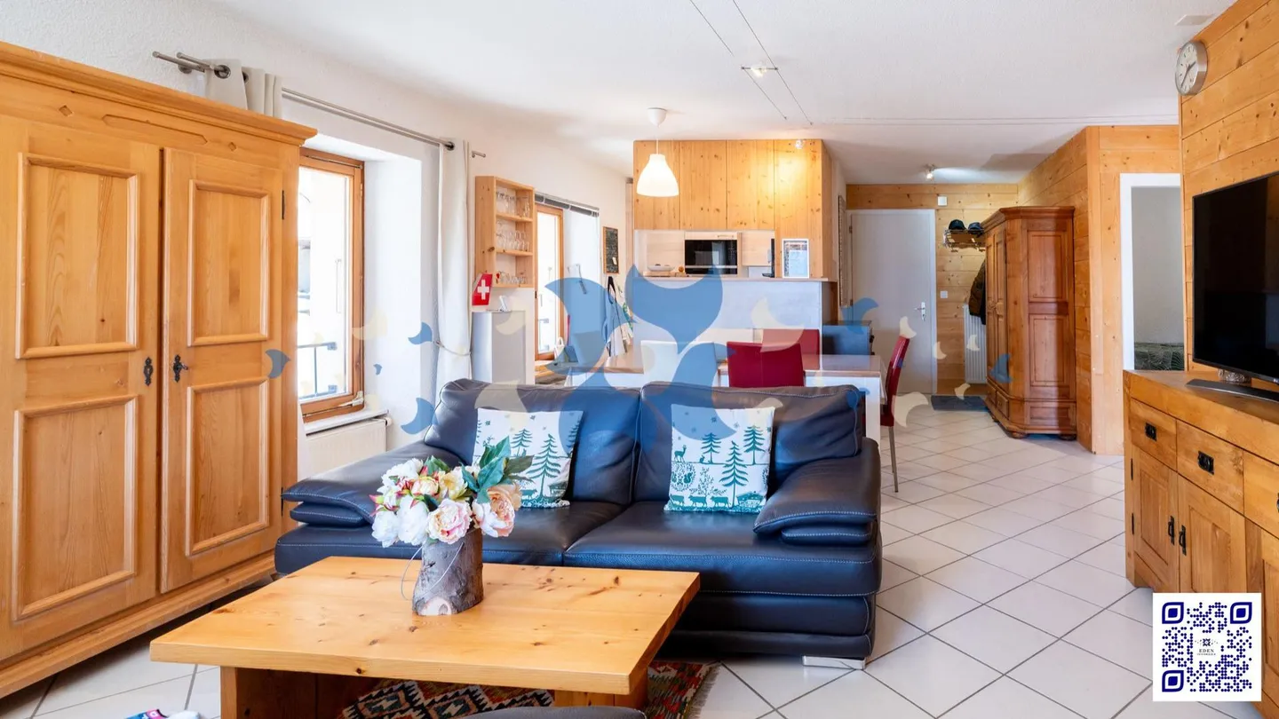 3,5-Zimmer-Wohnung in Morcles mit Blick auf den Mont Blanc - Foto 3 von 3