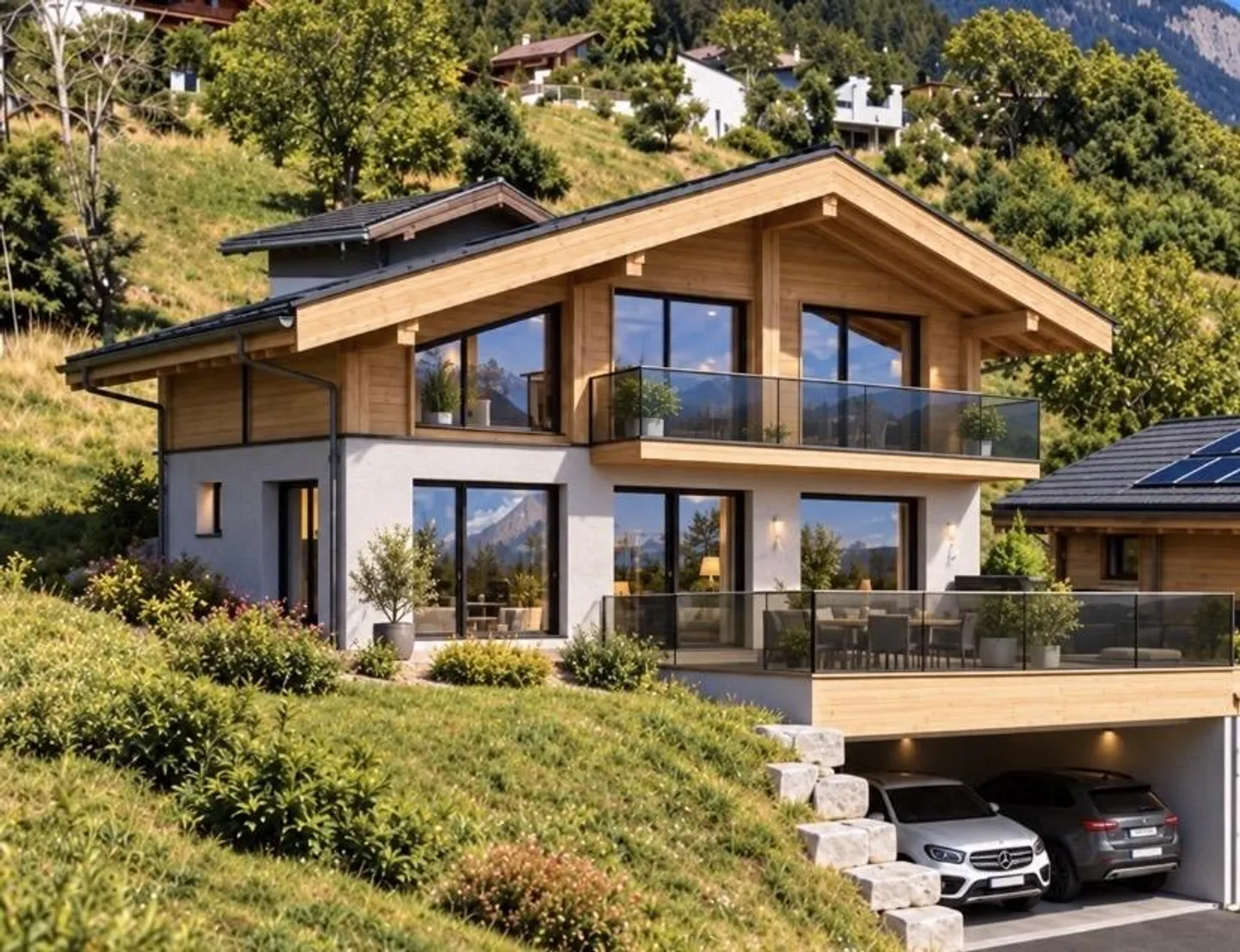 Fortunau - Ayent Neues Chalet im Bau, zwischen Sonne, Ruhe und Panorama - Foto 1 von 7