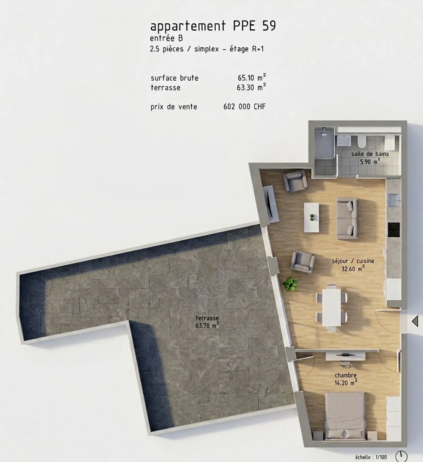 Appartement Moderne avec Terrasse - Photo 9 sur 10