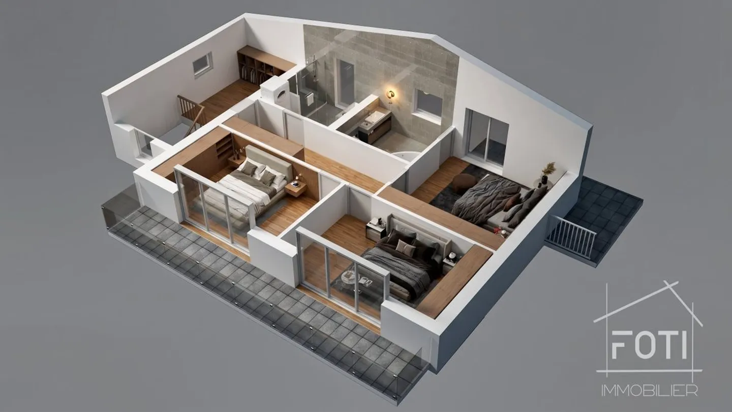 Large 5.5-room chalet with basement and double garage, on plan with all finishes at the buyer's discretion. - Photo 5 of 10