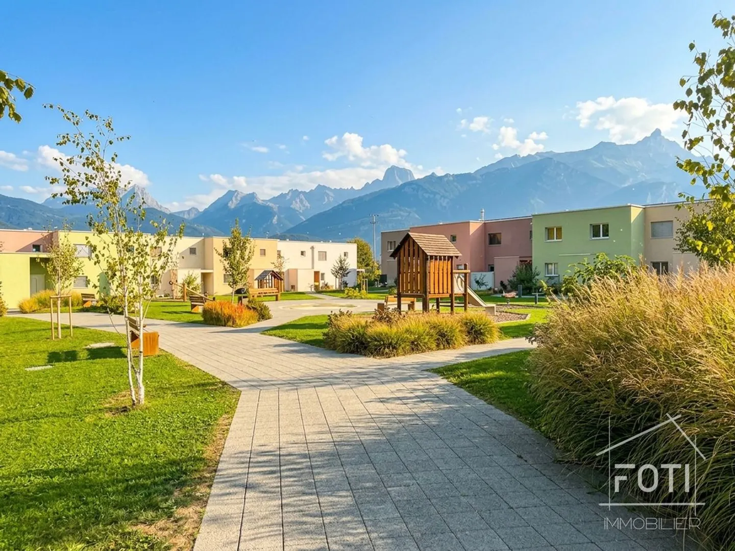 Villa en pignon de 4.5 pièces dans un écoquartier à Monthey - Photo 1 sur 13