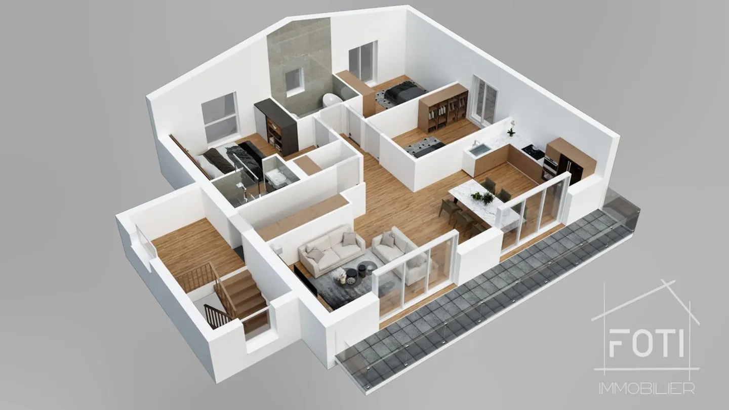 4.5-room apartment in the attic with basement and double garage. - Photo 8 of 13
