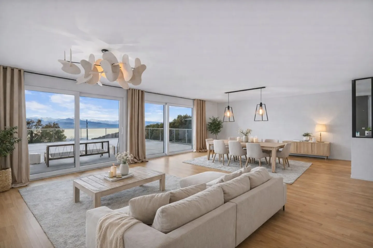 Außergewöhnliche Wohnung mit großer Terrasse und Panoramablick auf den Genfersee - Foto 1 von 13