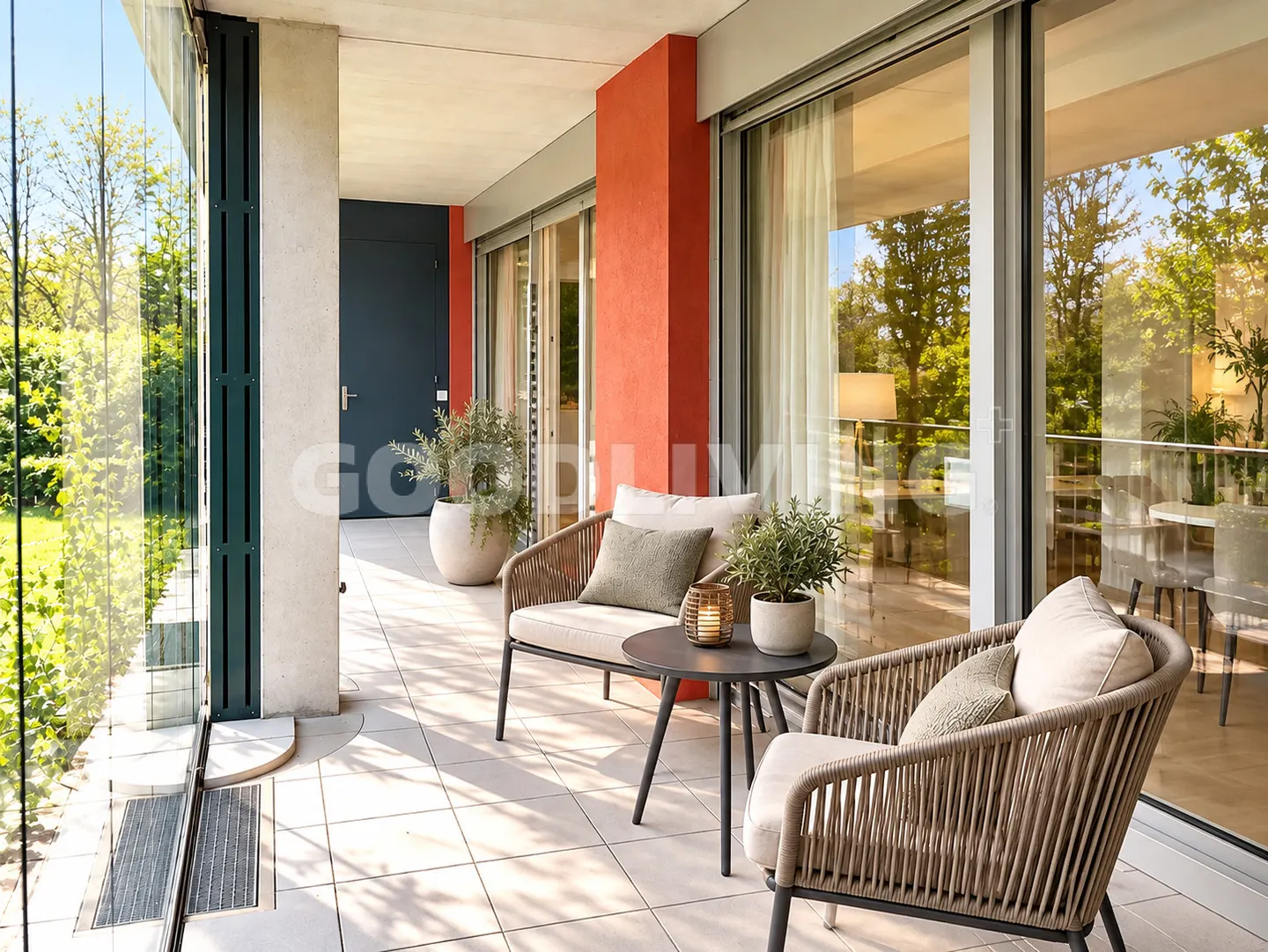 Appartement exclusif de 4,5 pièces au rez-de-chaussée avec terrasse de jardin et étang de baignade à Arlesheim - Photo 1 sur 10