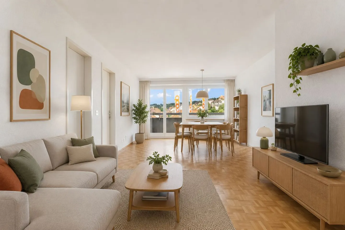 Appartement lumineux de 4.5 pièces au coeur de Tramelan, avec deux balcons et une vue dégagée - Photo 1 sur 10
