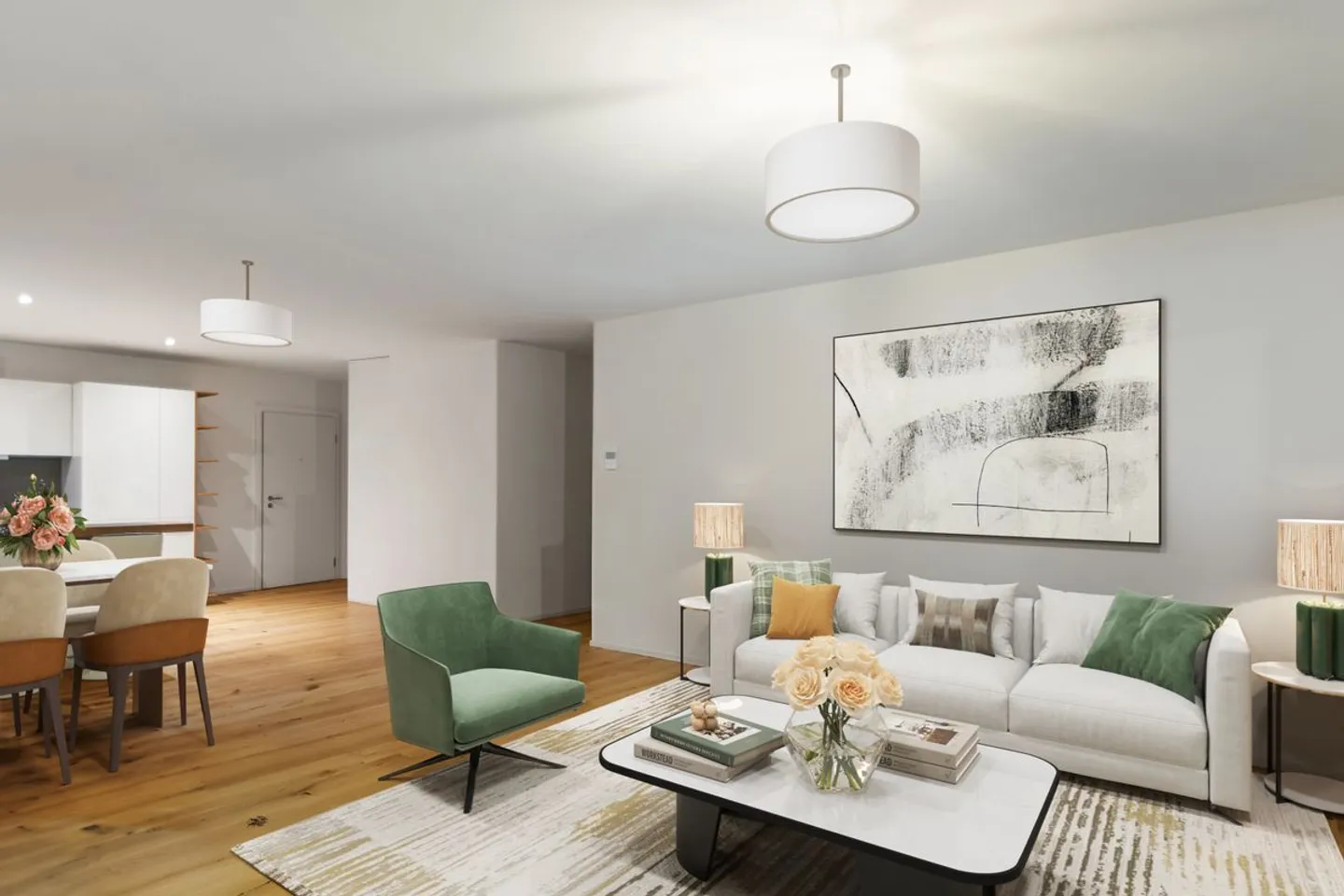 Neues 3,5-Zimmer-Apartment mit Balkon und überdachtem Parkplatz - Foto 5 von 13