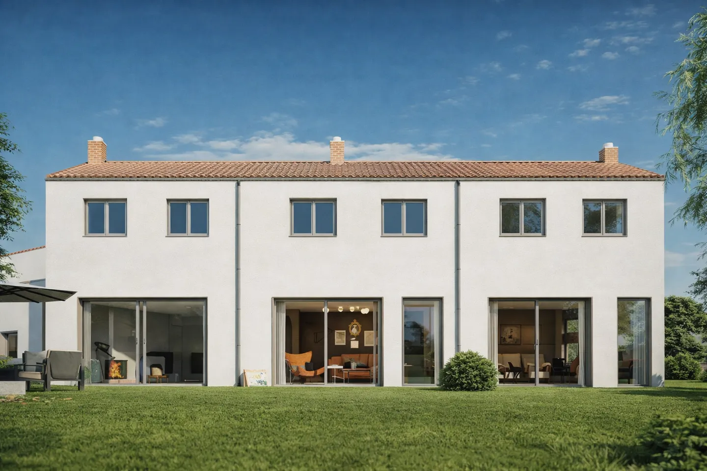 Villa contigua in costruzione - 4.5 stanze - Villa centrale a Bure - Foto 1 di 3