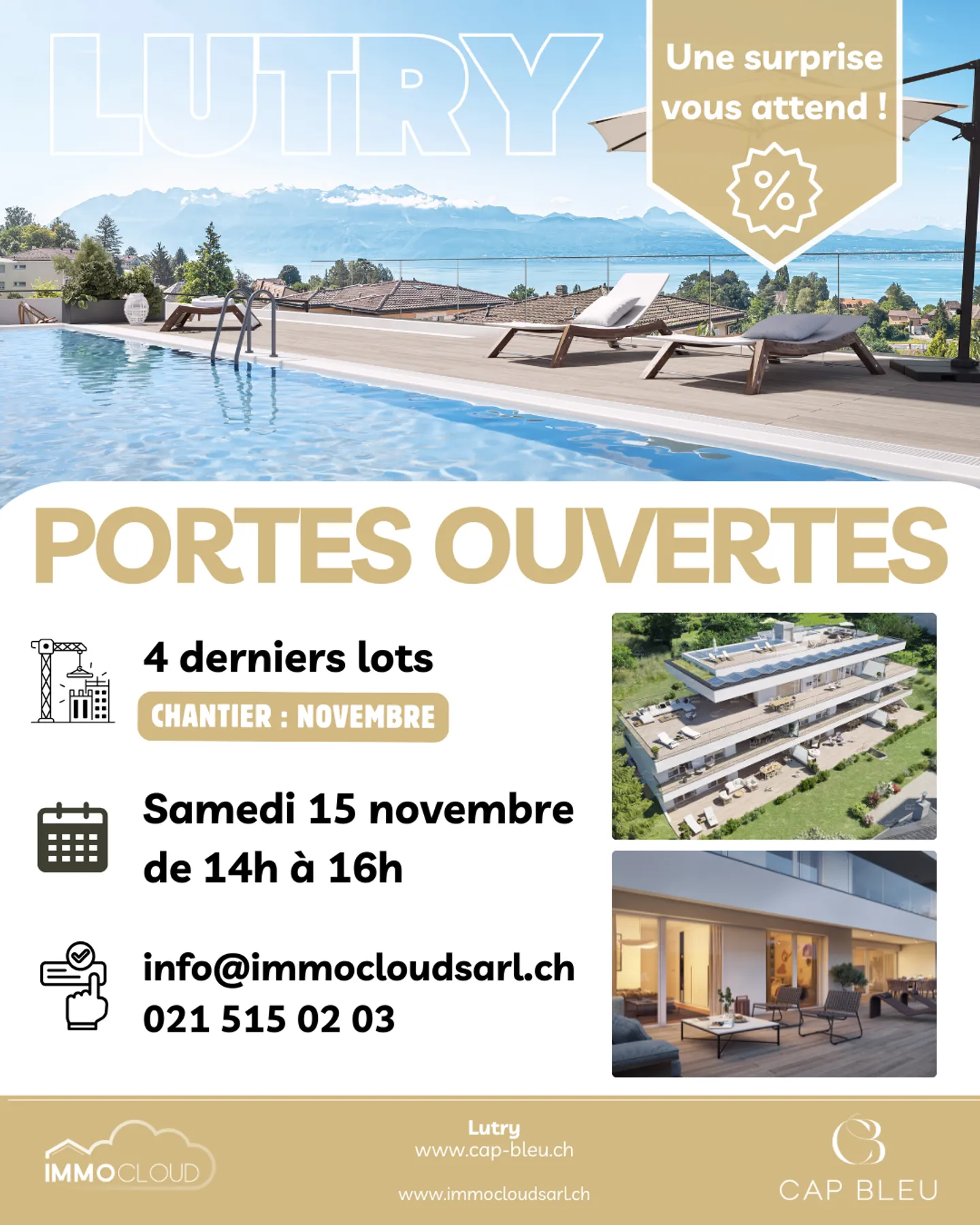 Penthouse with lake view - Cap Bleu - www.cap-bleu.ch - Photo 1 of 13