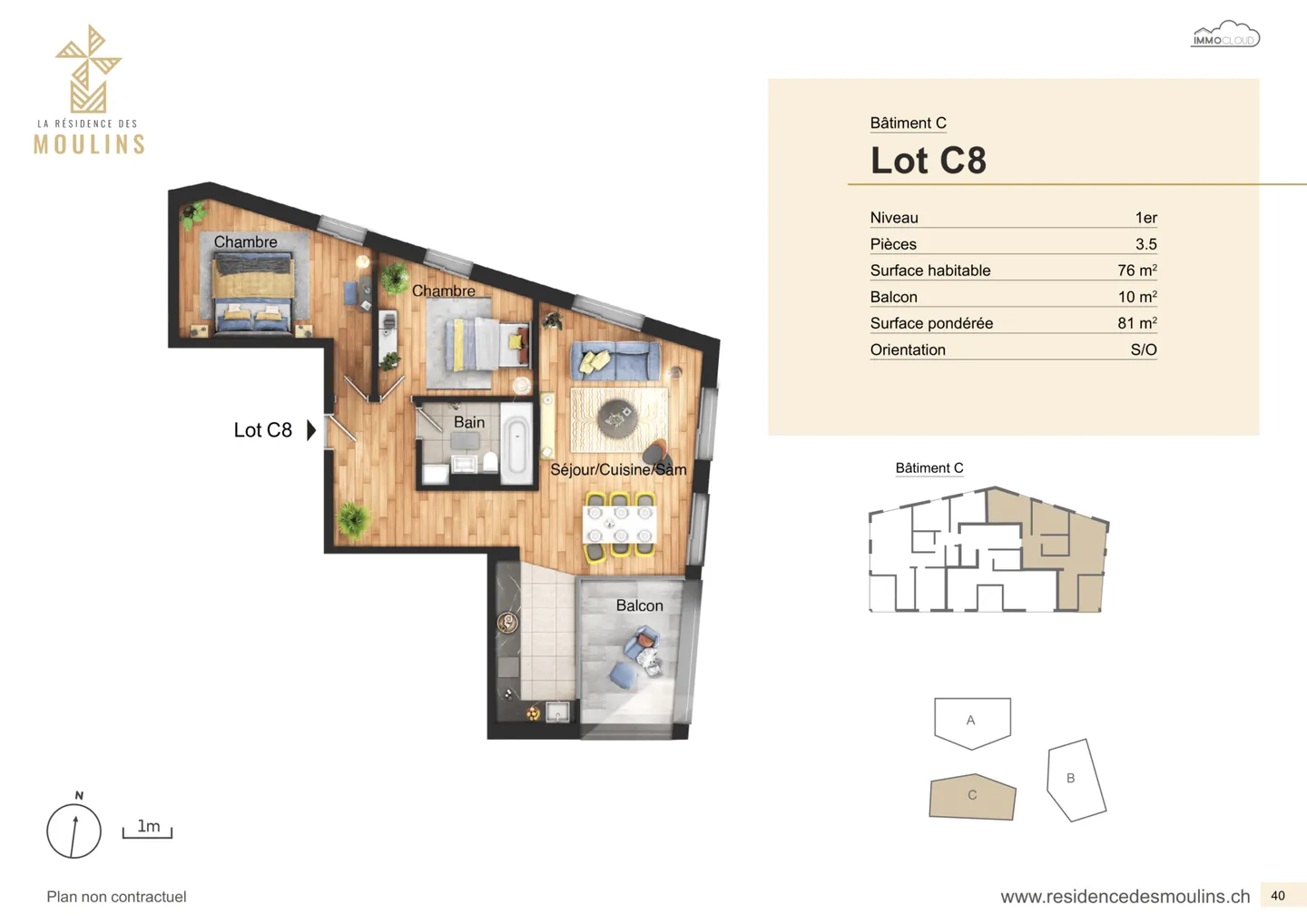 Appartement Charmant avec Grand Balcon - Photo 3 sur 12